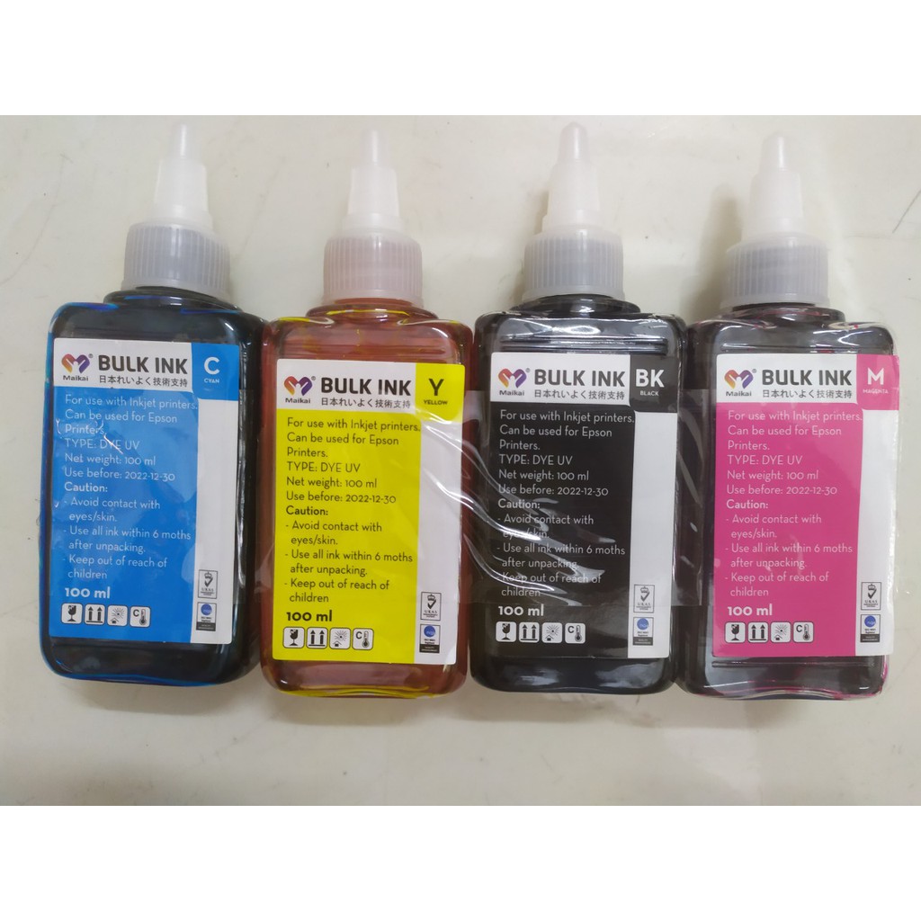 Mực Dye Uv Epson bộ 4, bộ 6 màu- máy in phun màu