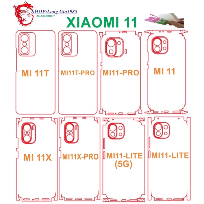 Xiaomi 11 miếng dán Ppf mặt sau chống va đập
