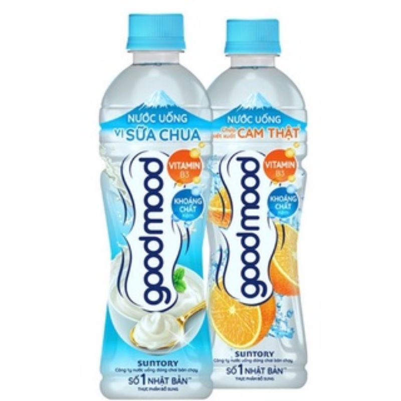 Thùng 24 chai goodmood / good mood vị sữa chua/ cam 455ml