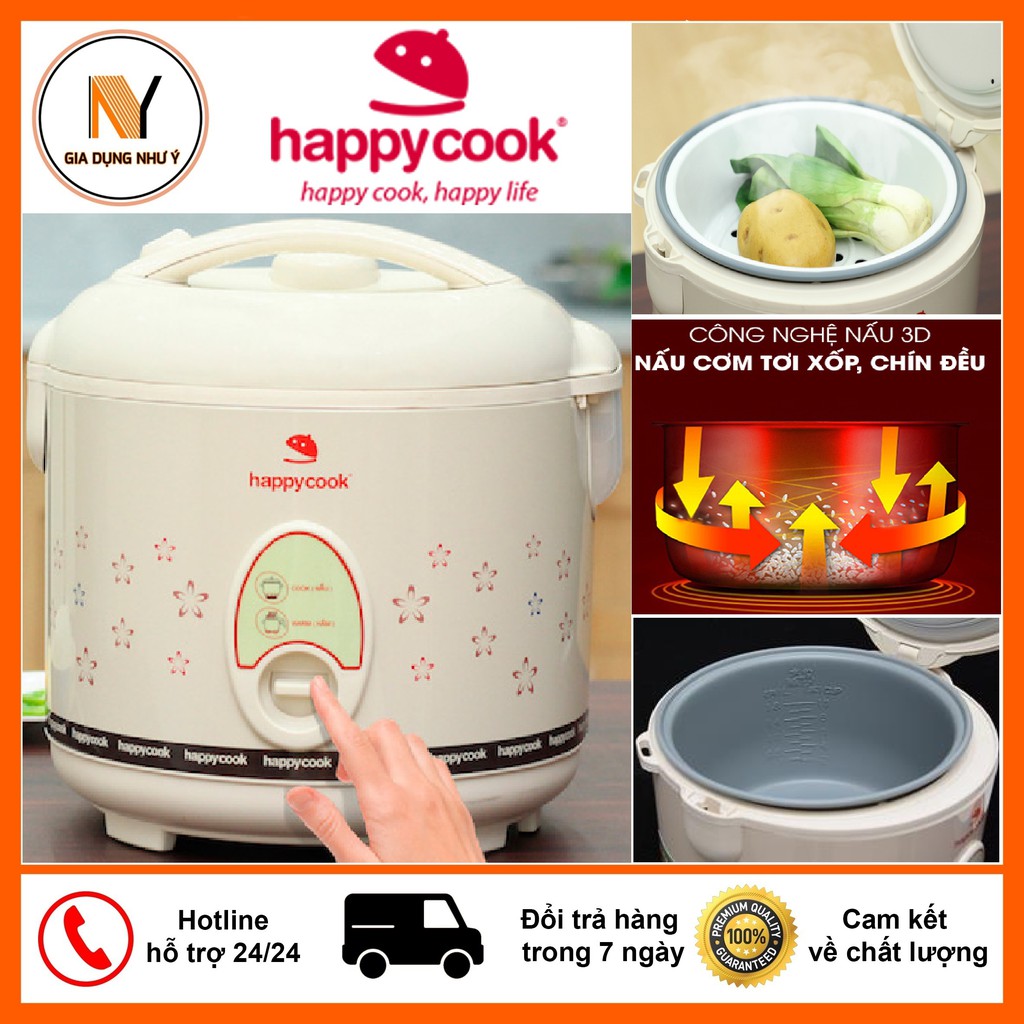 Nồi Cơm Điện Happy Cook Cao Cấp 3 Dung Tích 1.8 Lít, 2 Lít và 3 Lít ( HC180, HC200,HC300), Bền Đẹp Cơm Ngon