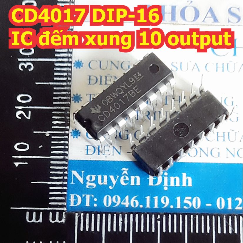 CD4017BE CD4017 4017 DIP-16 IC đếm xung 10 output (10 con) KDE1359