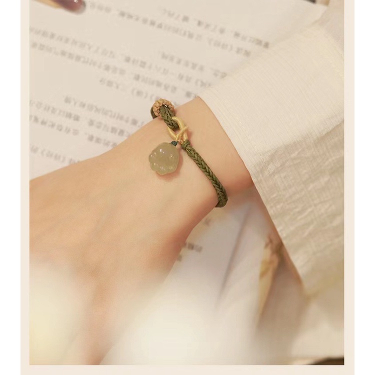 Hàng Mới Về [Hàng Mới Về] Vòng Tay Dây Bện Gắn Mặt Hình Chân Mèo May Mắn Cho Cặp Đôi