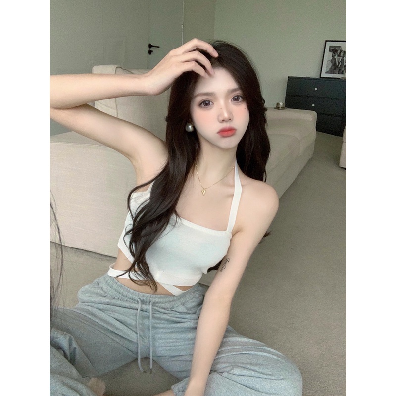 Cocory vn Áo Croptop Dệt Kim Hở Vai Thời Trang Quyến Rũ Cho Nữ