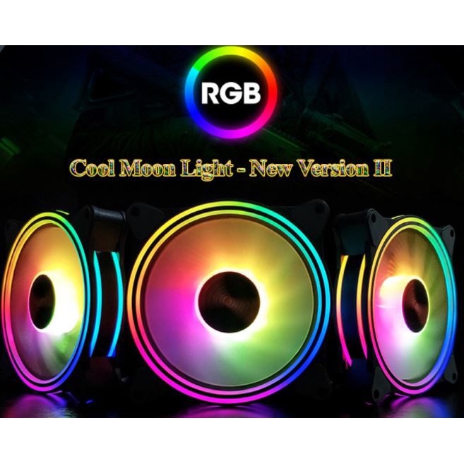 Quạt Fan CoolMoon M1 - Tặng Kèm 4 Ốc(Ver2 32 Bóng Led RGB)