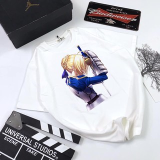 Áo thun Cotton Unisex - Nhân vật Saber - Fate/stay night- Chibi - Saber gục đầu