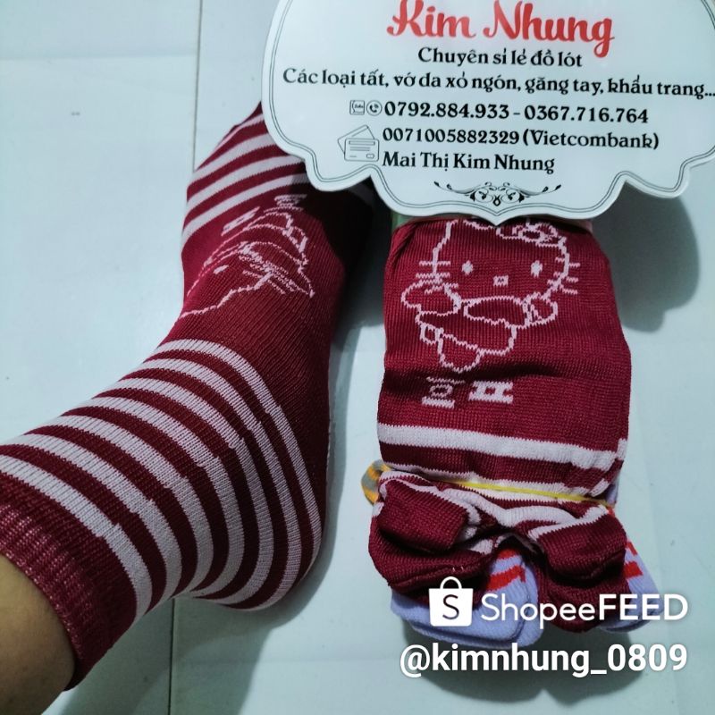 Sét 10 đôi tất xỏ ngón cotton dày