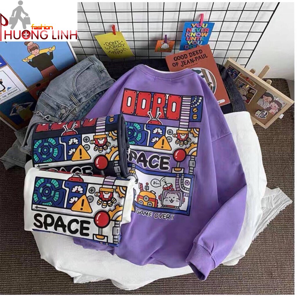 Áo nỉ cổ tròn sweater unisex Game over - Trang phục thu đông - Áo nỉ mùa lạnh | BigBuy360 - bigbuy360.vn