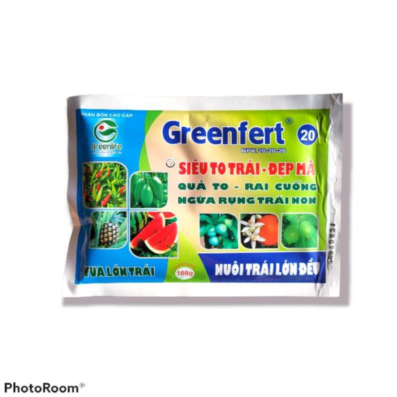 gói siêu to trái Greenfert 20 20 20 to trái đẹp mã, dai cuống, ngừa rụng trái non.