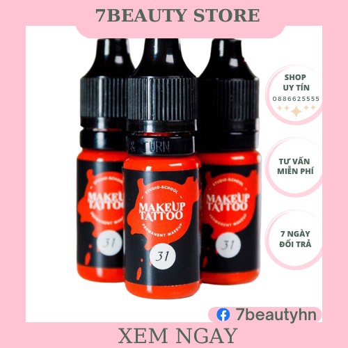 Mực phun xăm hữu cơ bám nhanh đủ màu Makeup Tattoo (Nga)