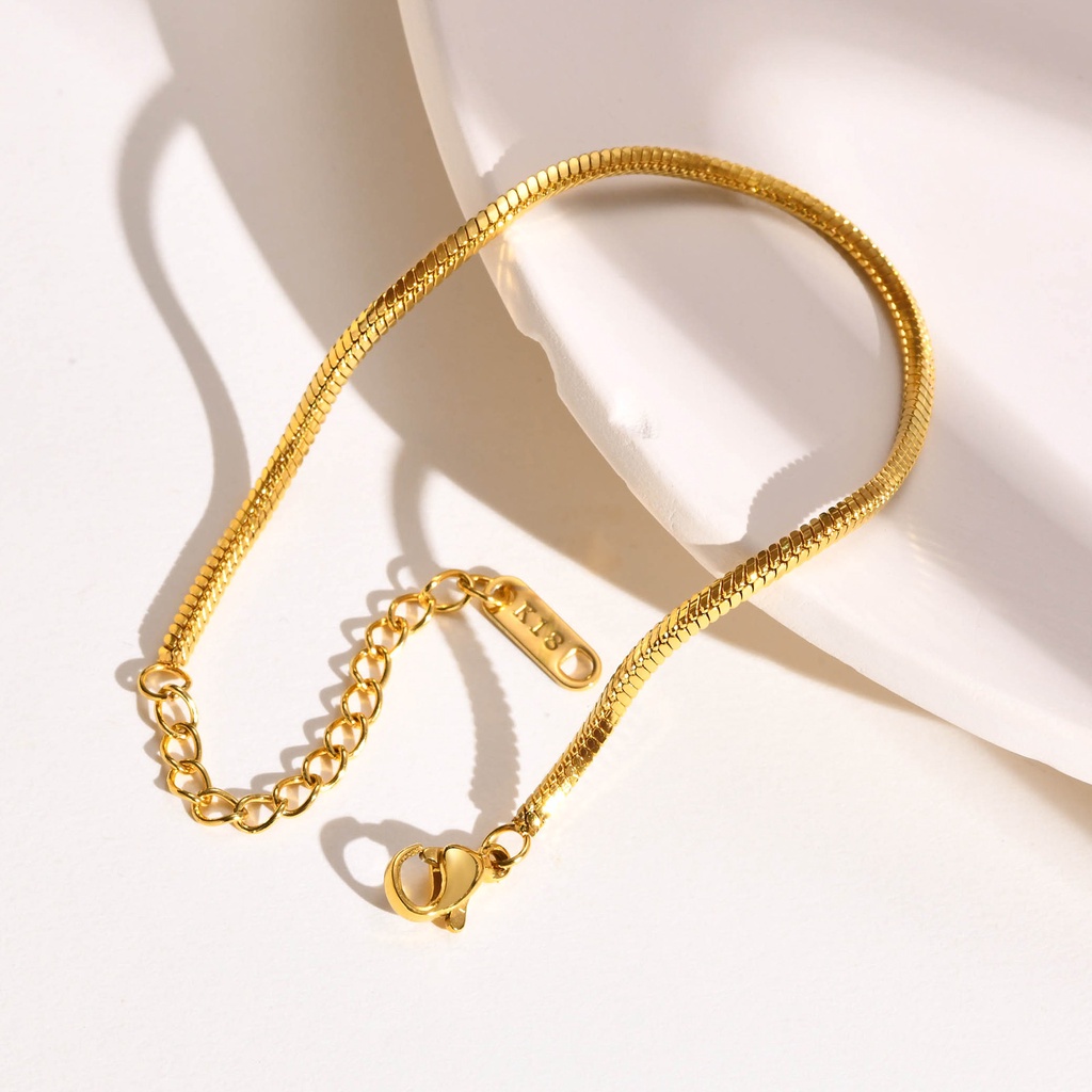 Vnox Bộ Vòng Tay / Vòng cổ Dạng Chuỗi Rắn Tròn 20 Inches 18k Thời Trang Cho Nữ