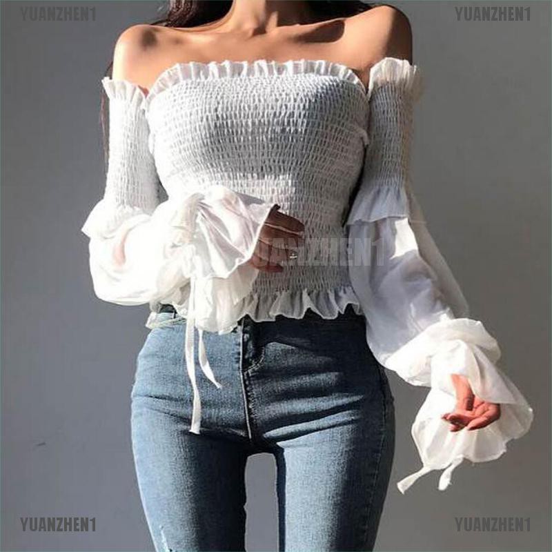 Áo nữ tay dài hở vai thời trang thanh lịch
