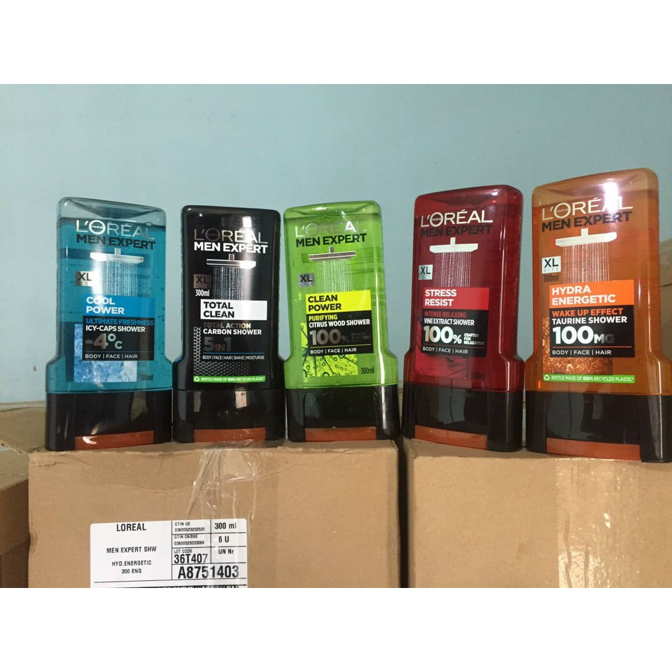 COMBO 6 CHAI Sữa tắm gội nam Loreal men Expert 300ml dạng gel