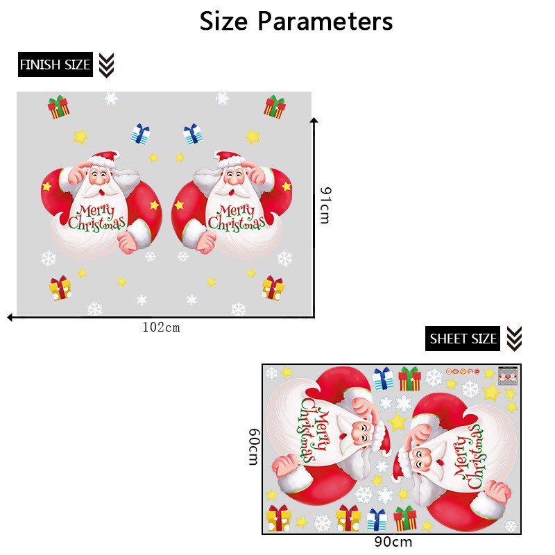 Decal dán tường Noel HÍT TĨNH ĐIỆN - Ông già noel Ú Mập đáng yêu