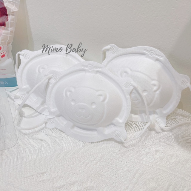Khẩu trang 3D hình gấu đáng yêu Uni Mask ( set 3 chiếc) cho bé 1-3y M01 Mimo Baby