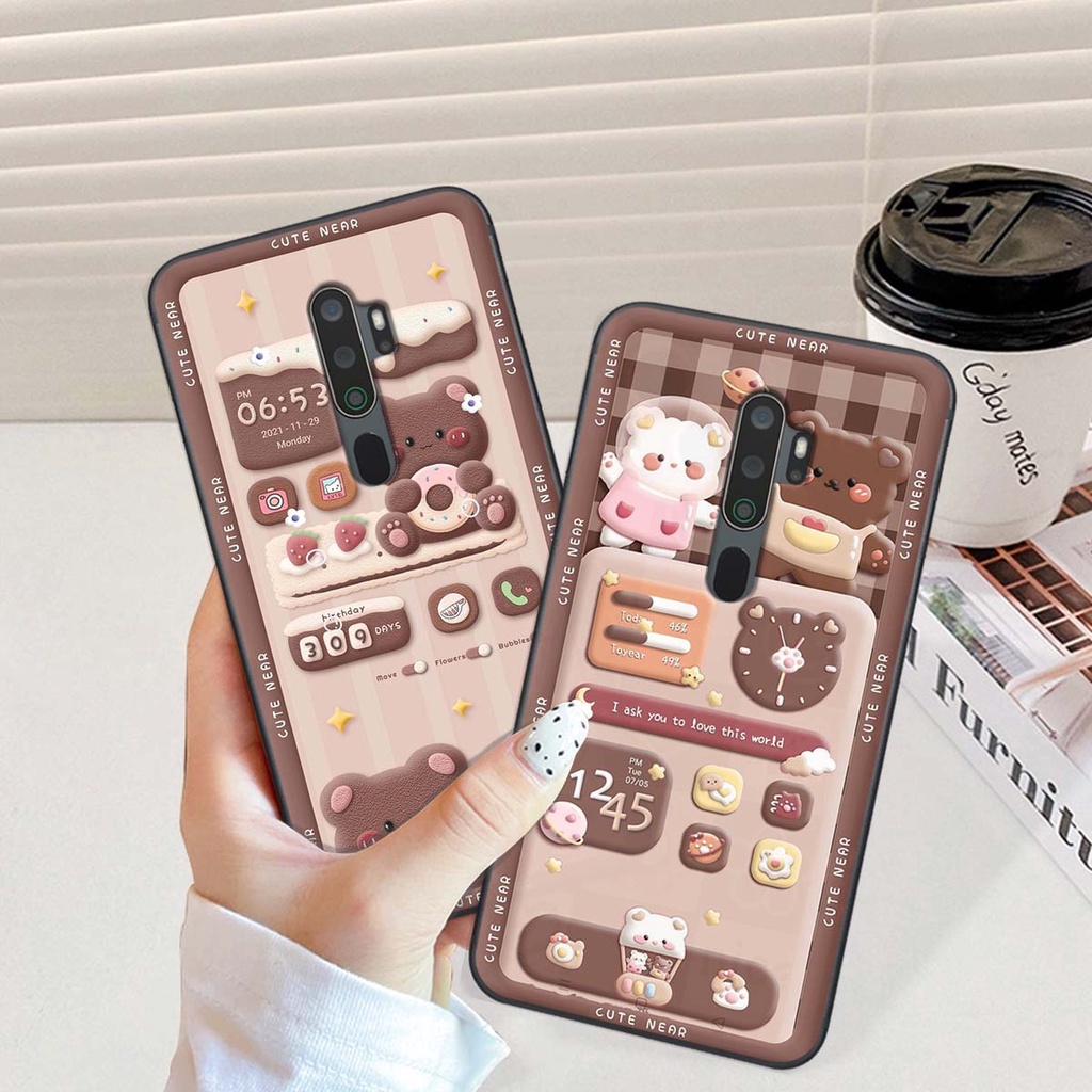 Ốp lưng Oppo A5 2020 / A9 2020 in hình gấu cute,bò sữa 3D cute dễ thương bảo vệ điện thoại.