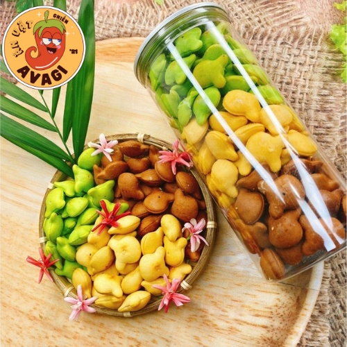 Bánh Gấu Nhân Kem Sữa Mix 3 vị hũ 400 gr Thơm Ngon Béo Ngậy đồ ăn vặt AVAGI