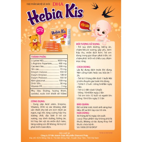 Hebia Kids cho trẻ em bị còi xương, Hebia Kids giúp trẻ ăn ngon ngủ tốt CN11