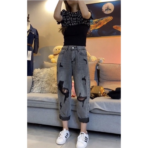 Quần Bò Baggy Rách Siêu Đẹp