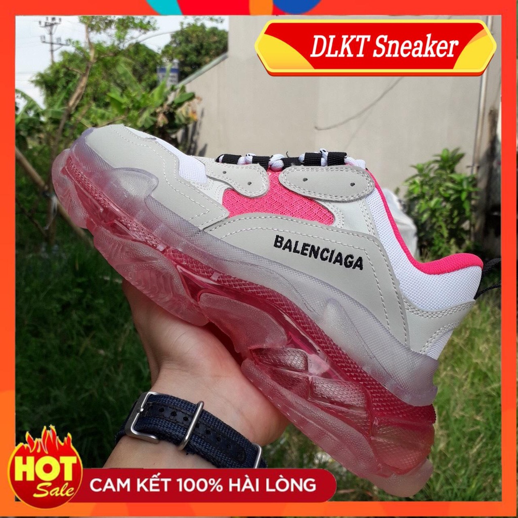 [ DLKT Sneaker ] Giày thể thao sneaker nam nữ Balen Triples đế khí  cao cấp_ hồng cánh sen 📍 Freeship