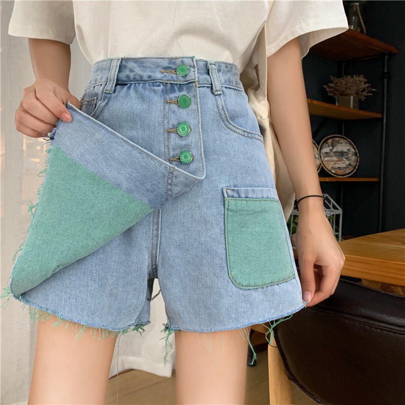 Quần Short Jean Chữ A Lưng Cao Plus Size Cho Nữ