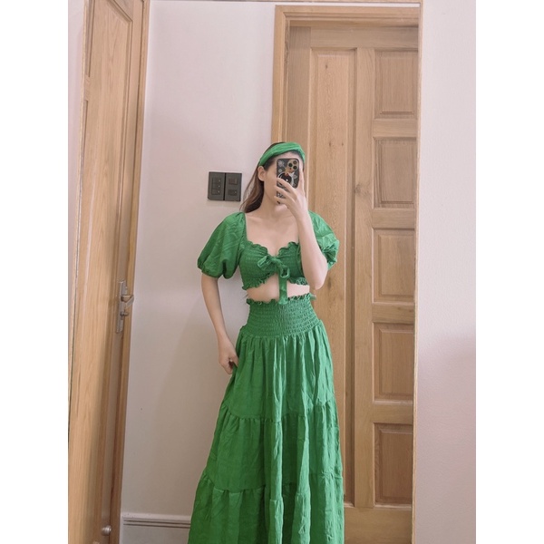[Maxi] Sét maxi đi biển nhún xoè