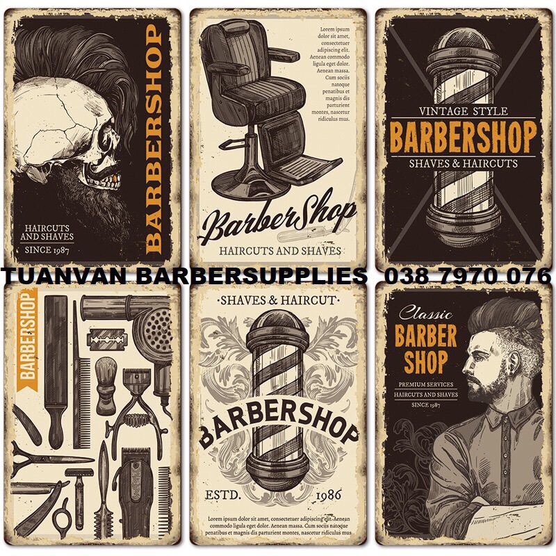 SET 5 TRANH THIẾC decor barbershop