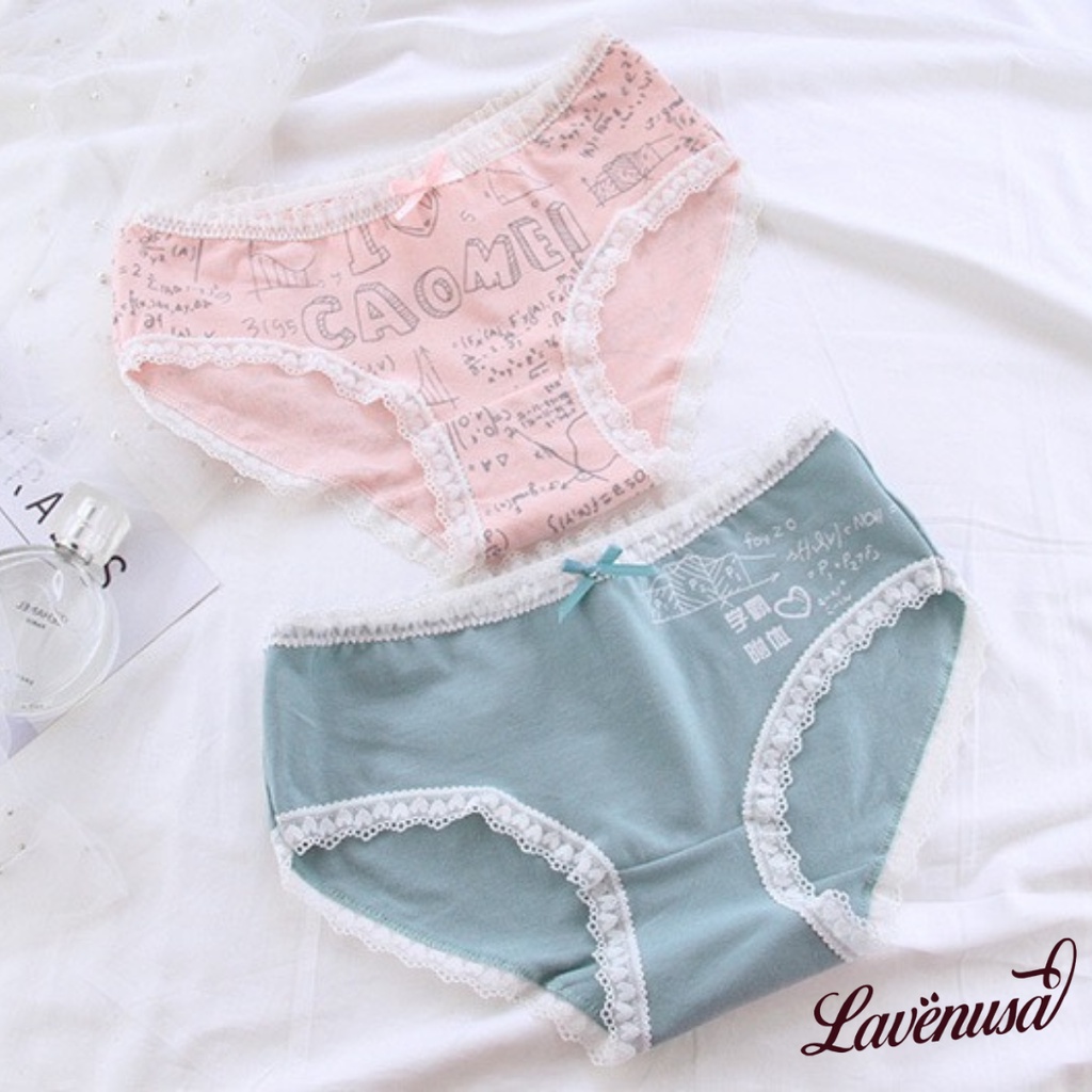 Quần lót nữ cotton cao cấp viền ren xinh xắn đáng yêu thoáng khí LAVENUSA QL71