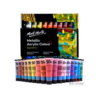 Bộ 36 Màu Acrylic Kim Loại - Acrylic Metallic Mont Marte