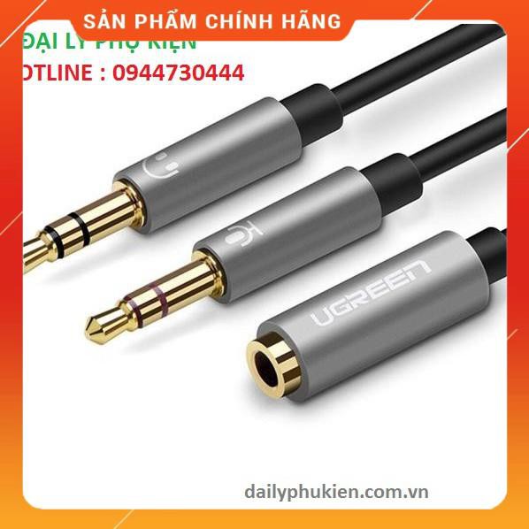 Cáp Audio 3,5mm âm ra 2 đầu 3,5mm 1 Mic 1 loa Ugreen 20899 dailyphukien