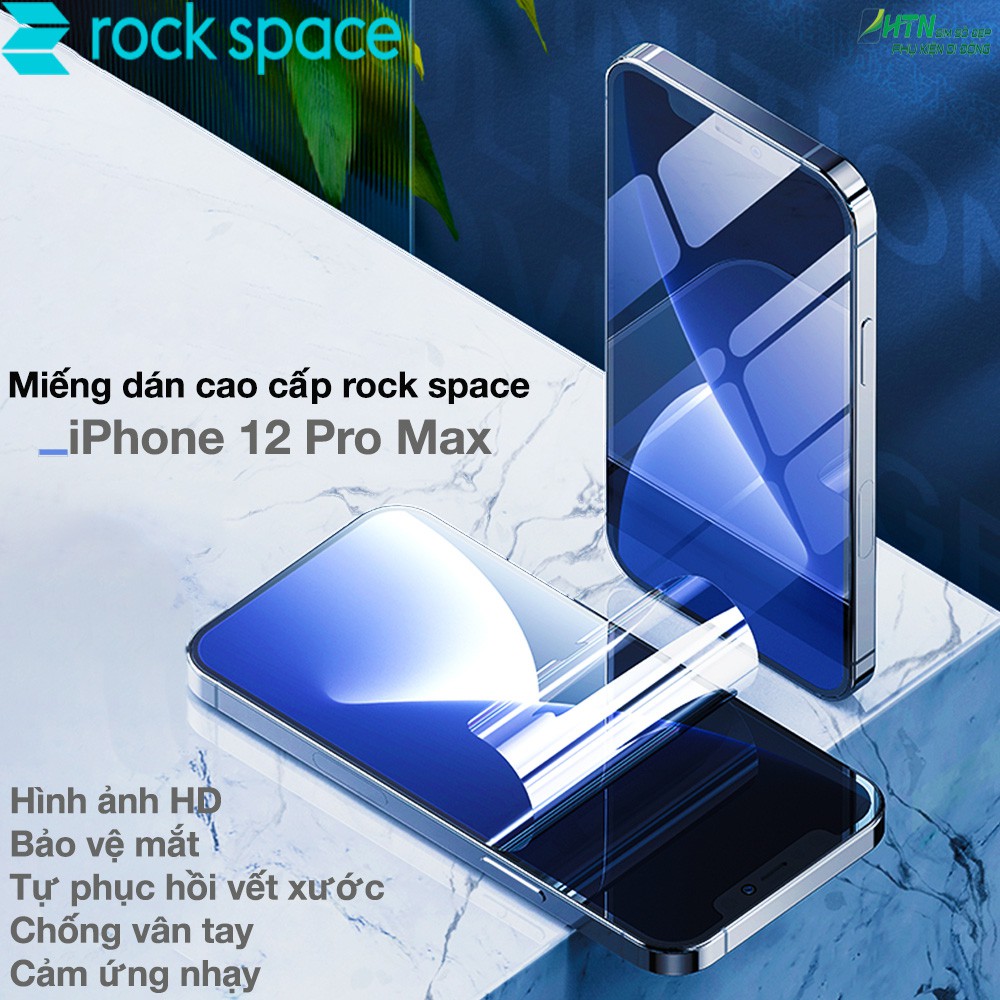 Miếng dán ppf iphone 12 Pro Max cao cấp rock space hydrogel dán màn hình/ mặt lưng điện thoại ip trong suốt, bảo vệ mắt