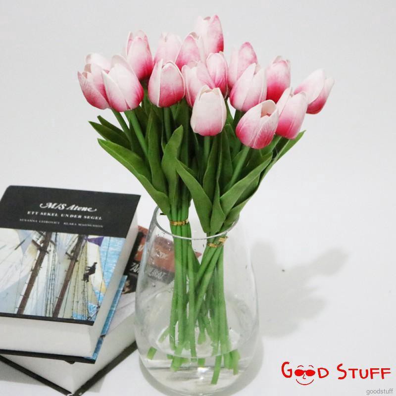 (ĐẸP NHƯ THẬT) HOA TULIP phụ kiện trang trí chụp ảnh, hoa giả decor cắm lọ siêu xinh, hoa tuylip nhựa cao su mềm dẻo