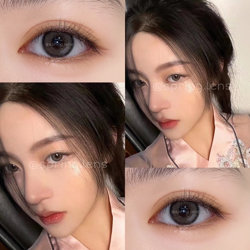 Lens Xám Viền Nude Brown Oli Brown Style Hàn | Kính Áp Tròng @Spring.lens