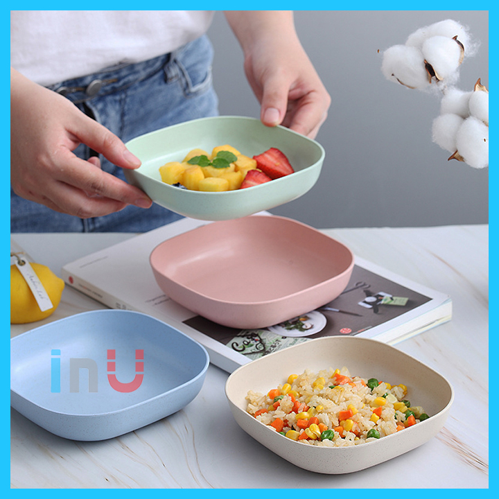 HCM - Đĩa lúa mì thiên nhiên mẫu vuông 14.5cm lồng sâu