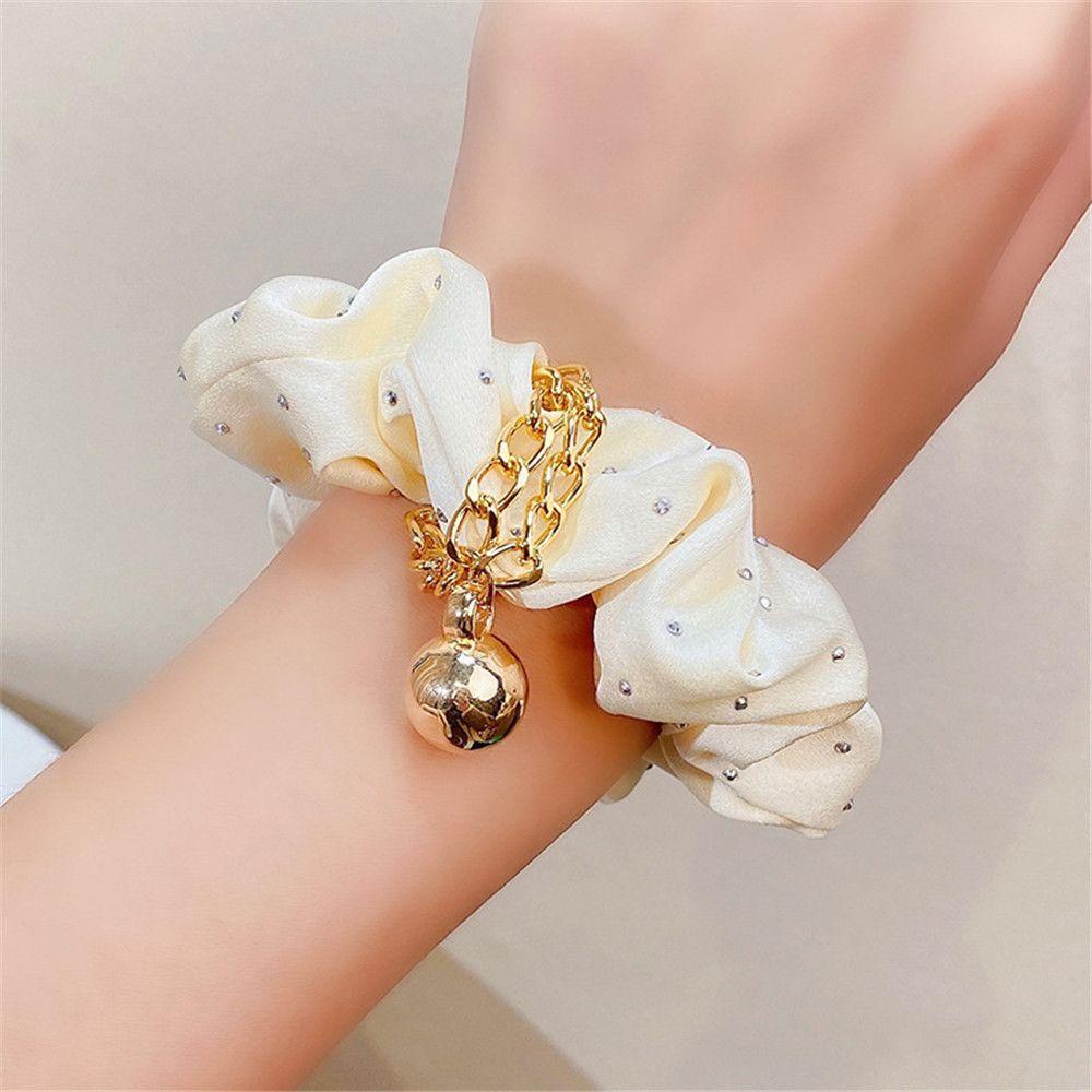 FOREVER Dây Buộc Tóc Đuôi Ngựa Co Giãn Đính Đá Thời Trang