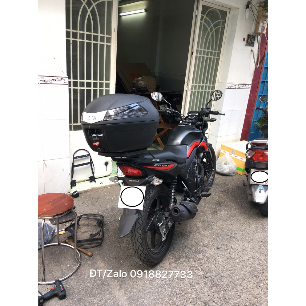 Thùng xe CB150 Verza, thùng Givi B34NT và baga CB150 Verza, hàng Givi chính hãng, bảo hành 2 năm