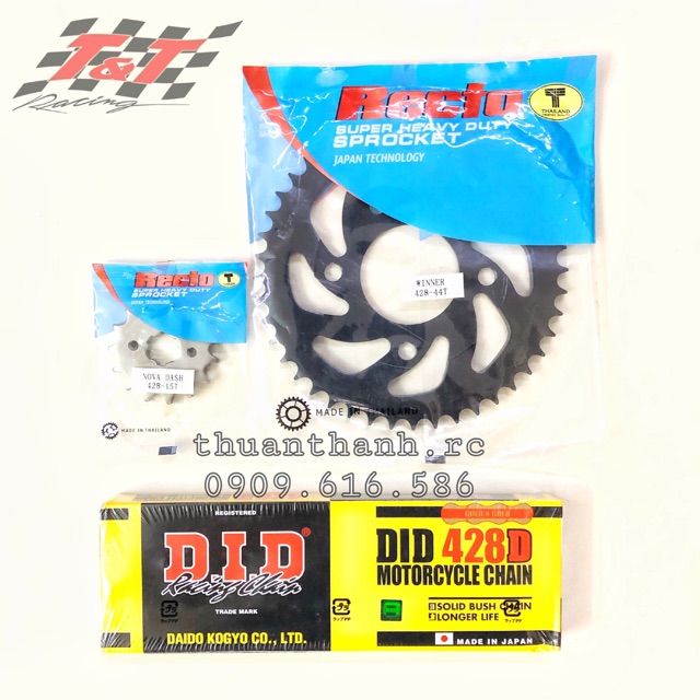 Bộ NSD 9ly-Recto DID-Ex150, Ex135, Winner/Sonic, Sirius, Wave Lớn/Nhỏ