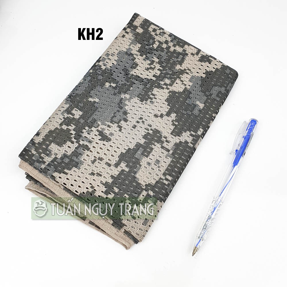 Vải ngụy trang camo quàng cổ thoáng khí chống nắng mùa hè, trùm đầu size 150 x 45cm