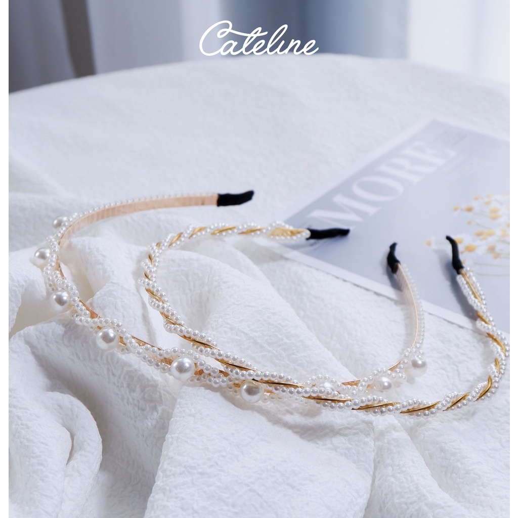 Bờm tóc nữ Cateline kim loại cao cấp, cài tóc thiết kế đính ngọc nhân tạo xinh xắn dễ thương - PKTCL02