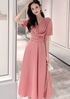 Đầm dáng dài chéo eo hàng VNXK