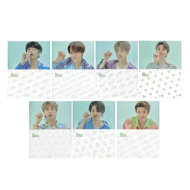 Card BTS Season's Greetings 2020 kèm 7 tấm kính trong phản quang