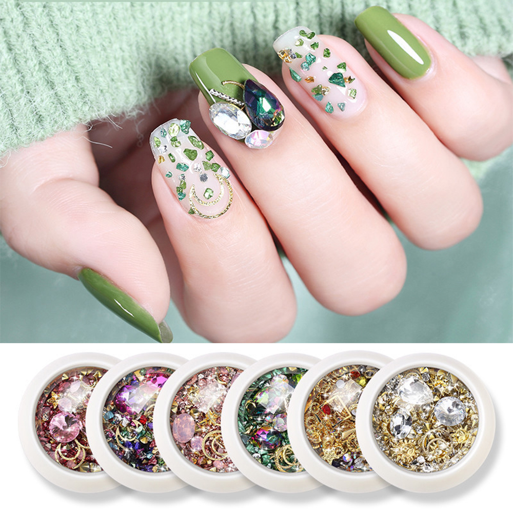 FORBETTER Moon Diamond Nail Decoration|3D Nail Sticker Nail