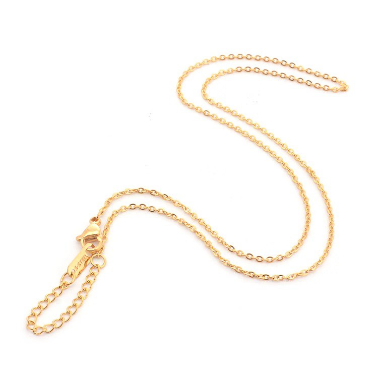Dây chuyền kiểu xích mắt O thép titan mạ vàng hồng / vàng / bạc 18k phối dây xích dáng chữ o thời trang
