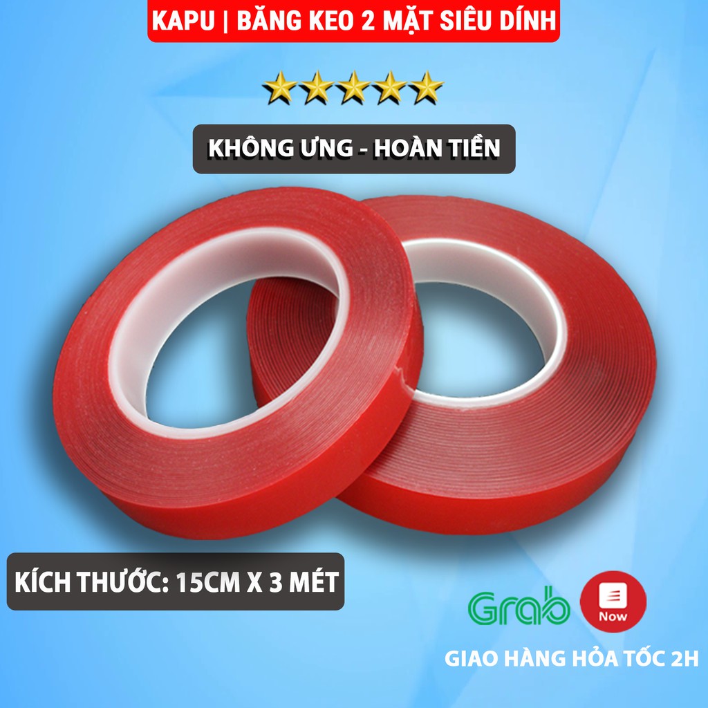 Băng keo silicon 2 mặt trong suốt cuộn 3 mét cực dính