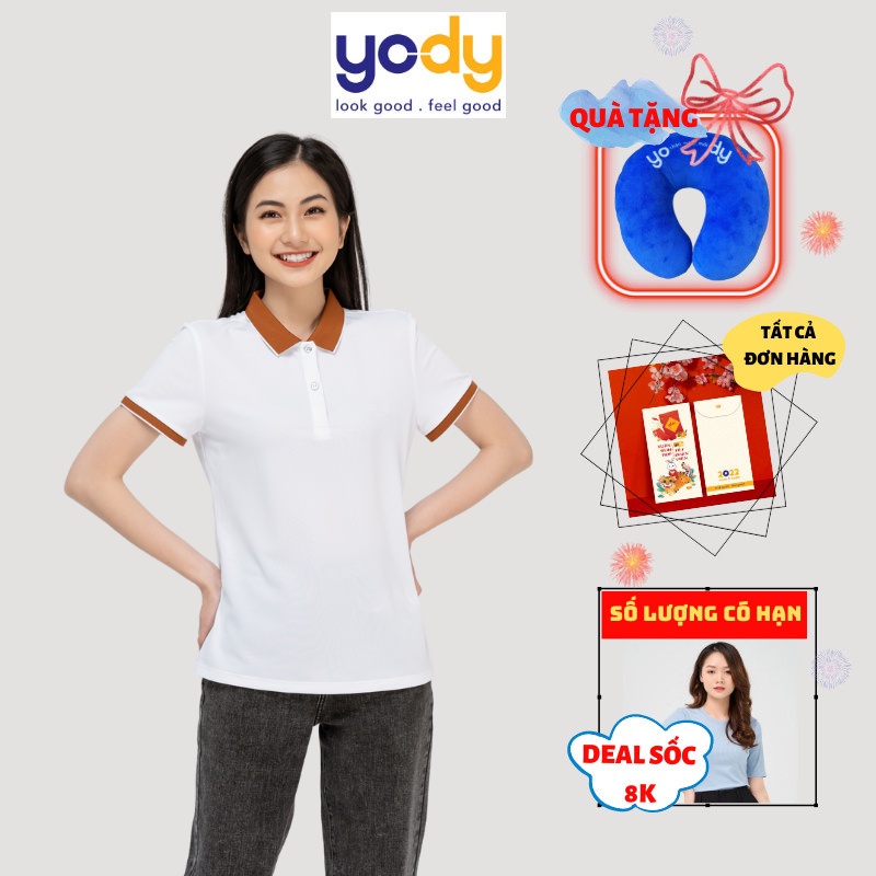 Áo Polo Nữ Cafe Phối Nẹp Thun Cotton Co Giãn, Thấm Hút Mồ Hôi Mã: APN3700