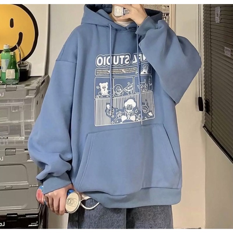 Áo khoác hoodie form rộng (có ảnh thật) nón siêu to, Áo khoác nỉ ngoại chống nắng có l UNFL STUDIO