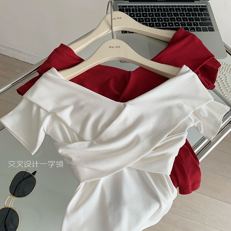 Áo Thun Trễ Vai Ngắn Tay Thời Trang Mùa Hè Dành Cho Nữ