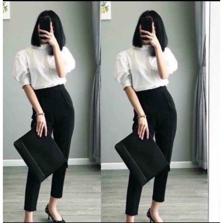 Quần Baggy Cạp Chun Sau lưng - Quần tây âu nữ  Công Sở cạp chun sau cỡ Big Size 85kg -mã baggy công sở