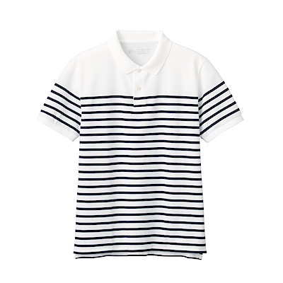 MUJI ÁO POLO SỌC VẢI PIQUE WASHED