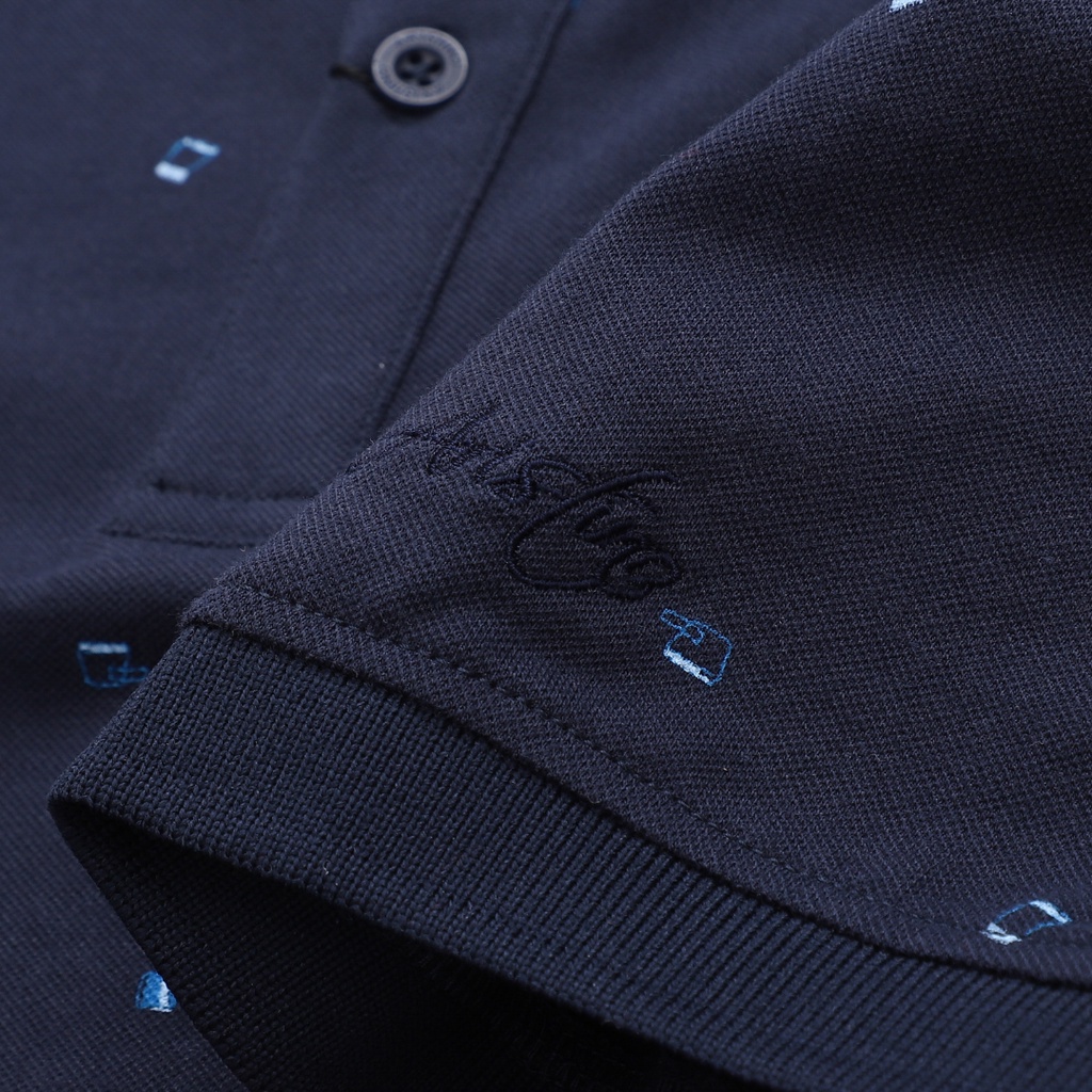 Áo polo nam Aristino phom slim fit thiết kế lịch lãm , cổ dệt chỉn chu, hình in độc đáo trẻ trung - APS037S2