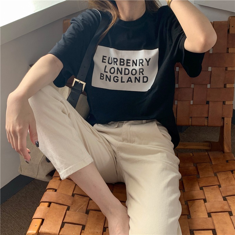 Áo thun NZN tay ngắn cổ tròn dáng rộng in chữ thoải mái thời trang mùa hè